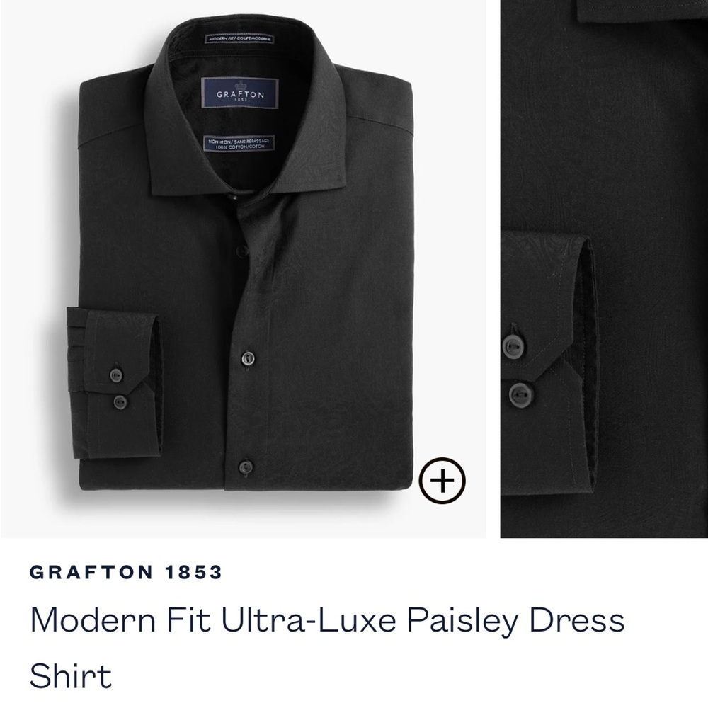 Dark Grey Ultra-Luxe Paisley Dress Shirt